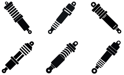 Simple, vector-style icons of various shock absorbers.