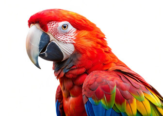 Obraz premium Scarlet macaw isolated on white background