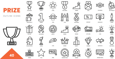 prize outline icon collection. Vector illustration
