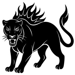  Blaze panther silhouette vector illustration 