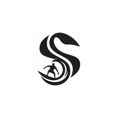 Letter S surfing Logo