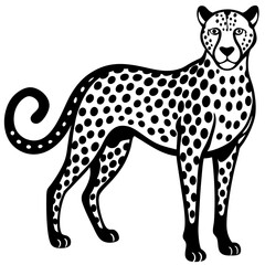  Chrome cheetah silhouette vector illustration 