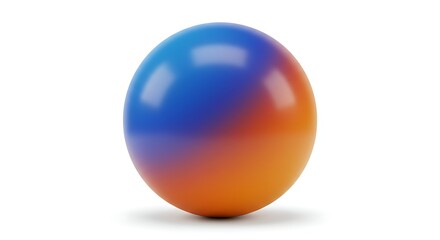青からオレンジへ滑らかに移ろいゆく球体 鮮やかなグラデーション. AI Generated