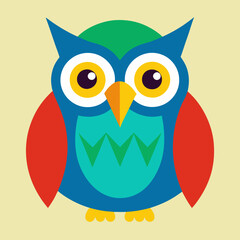 Colorful owls vector textile stickers vector illustration