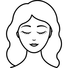 Closed woman eyes vector illustration 