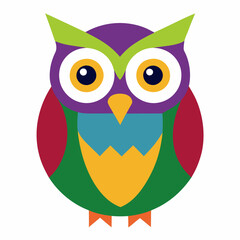 Colorful owls vector textile stickers vector illustration