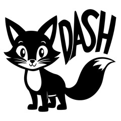 Dash fox silhouette vector illustration 