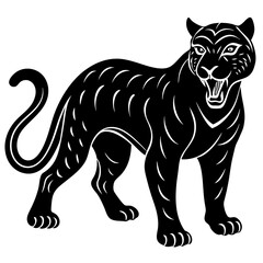 Cyber jaguar silhouette vector illustration 