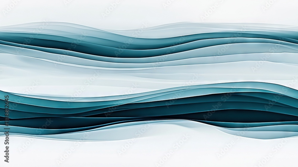 Poster an image features a white and blue abstract backdrop with sinuous patterns on both sides