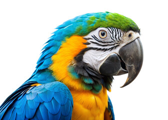 Fototapeta premium Blue-and-yellow macaw isolated on white background