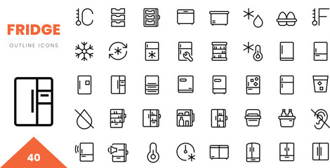 fridge outline icon collection. Vector illustration