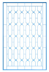 Retro Saigon Window Frame: 3D model with geometric patterns. Great for architectural visualizations or cultural projects.