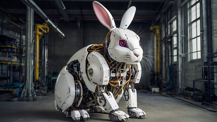 Easter Bunny converted into robotic bunny.