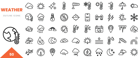 weather outline icon collection. Vector illustration