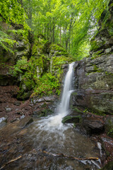 Starohutiansky waterfall near Nova Bana and Zarnovica, Pohronsky Inovec mountains, Slovakia