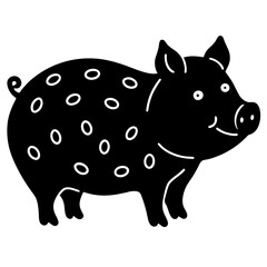  Pig in different art styles  silhouette vector illustration 
