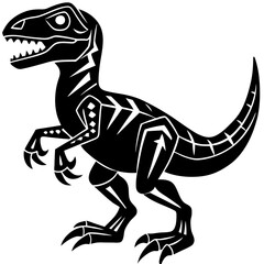 Pixel raptor  silhouette vector illustration 