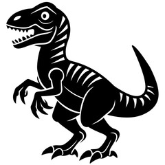 Pixel raptor  silhouette vector illustration 