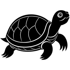 Snappy turtle silhouette vector illustration
