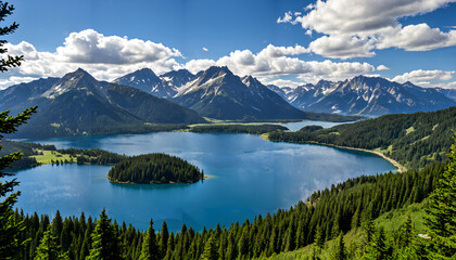 Le calme majestueux d'un lac entour&eacute; de montagnes