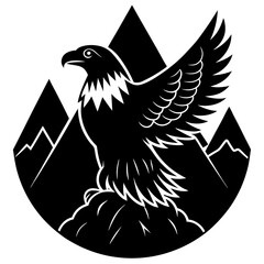  Summit Eagle  silhouette vector illustration 