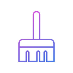 Obraz premium small broom vector icon for trash cleaner, flat design application symbol