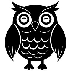 Wonky Owl silhouette vector illustration 