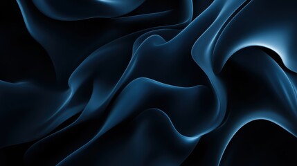 Fototapeta premium Abstract Dark Blue Draped Fabric