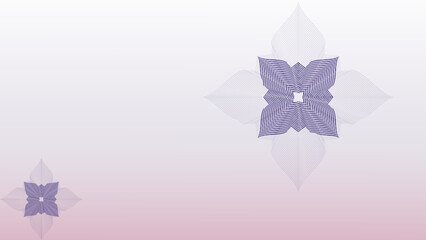 vector illustration of an abstract flower, Pink and purple leaves arranged in a pattern, geometric floral-like patterns on a gradient background.