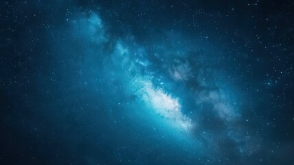 Fototapeta premium Vibrant Milky Way Galaxy in a Dark Blue Night Sky