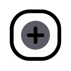 Obraz premium Rounded medical cross icon with bold outline