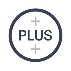 Obraz premium Plus symbol inside bold circular icon