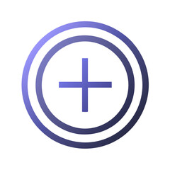 Obraz premium Glossy plus icon with circular gradient