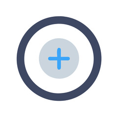 Fototapeta premium Blue plus sign in circular button icon