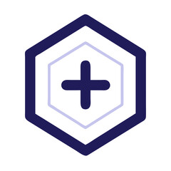 Obraz premium Medical cross inside hexagonal frame