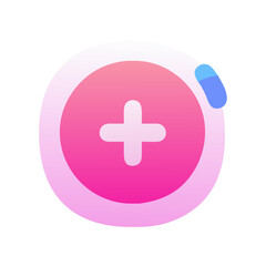 Fototapeta premium Pink glossy plus symbol in gradient circle
