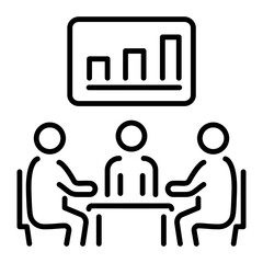 A linear style icon of business meeting 