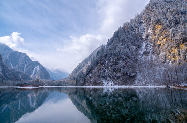 Bipenggou National Park in Sichuan China, is a natural reserve blessed with typical alpine views,...