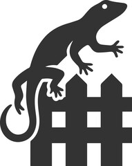 Lizard perched on a fence post animal vector
