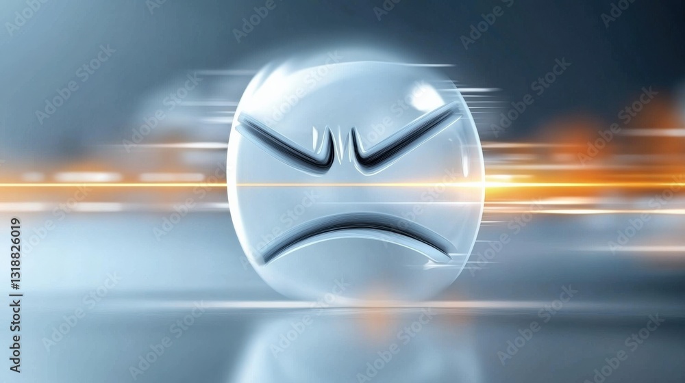 Aufkleber expressive emotion icon exhibiting discontent digital art abstract environment dynamic perspective v