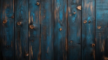 Naklejka premium Dark blue painted wood plank background texture