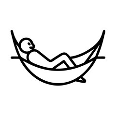 Person relaxing in a hammock in minimalist style, leisure and comfort concept
