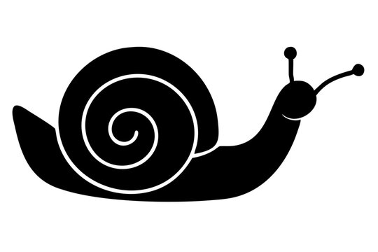 recommend clip art: snail vector illustration on a background. Snail Silhouette Stock Vector Illustration, Snail logo vector icon illustration
                    