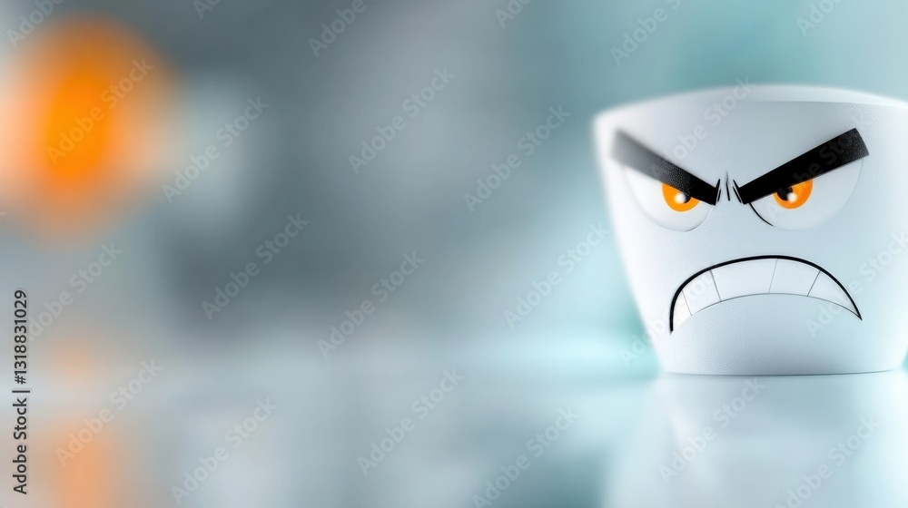 Poster angry cartoon character digital art emotions abstract background close-up view expressive concepts f