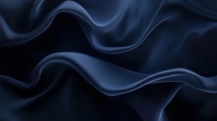Obraz premium Deep blue silk fabric with elegant folds.