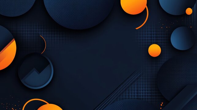 Abstract dark blue and orange design