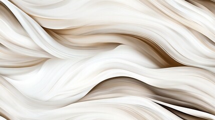 Obraz premium A close-up of white fabric featuring a wavy design at the bottom and a brown stripe on the top