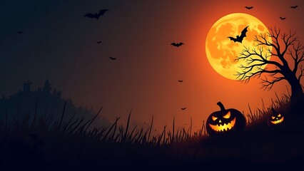 halloween background with pumpkin