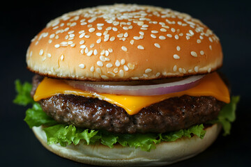 Juicy Cheeseburger with Sesame Bun