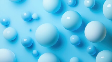 Abstract pastel blue spheres.